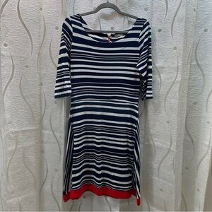 Coco & Tashi Striped Dress Womens Medium Navy‎ Blue White Red Nautical Good